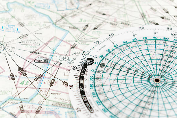 volo computer - guidance planning flying flying school foto e immagini stock