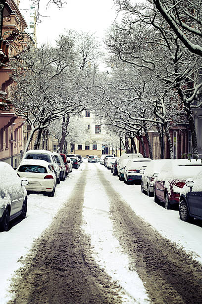 istock Snow-covered street in the city 174809774
