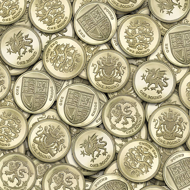 イギリス硬貨 1 ポンド - dragon one pound coin british currency british pounds ストックフォトと画像