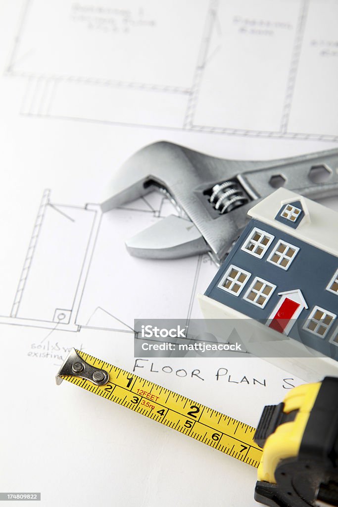 Home construction Adjustable Wrench Stock Photo