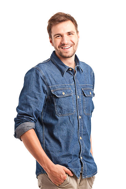 istock young handsome man in jeans shirt 174810325