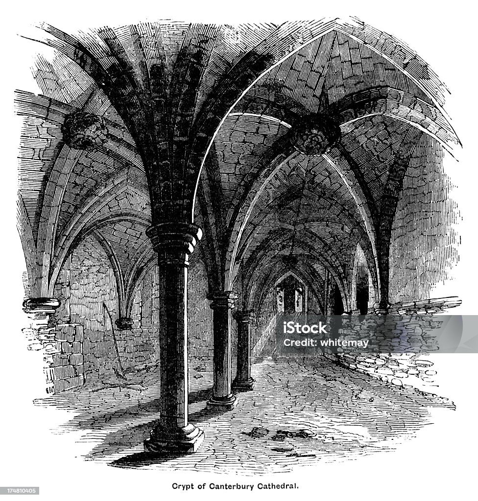 Cripta de la catedral de Canterbury - Ilustración de stock de Catedral de Canterbury libre de derechos