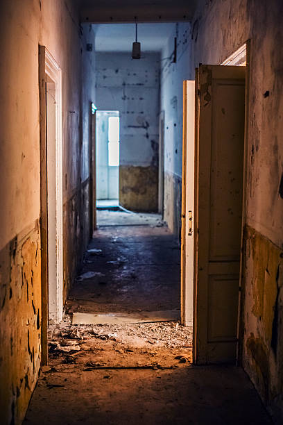 istock Dirty hallway in abandoned European villa 174810753