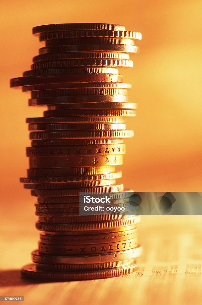 Pile of Coins stacks of coins close up Banking Stock Photo