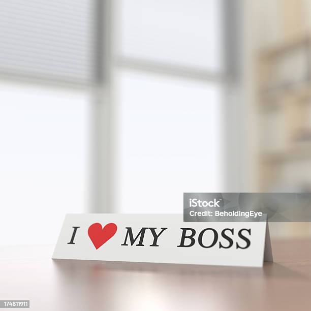 I Heart My Boss Xl — стоковые фотографии и другие картинки Письменный стол - Письменный стол, Табличка с именем, Без людей