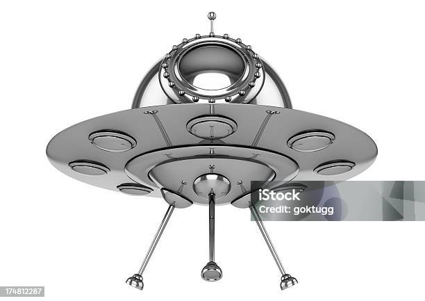 Ufo Stock Photo - Download Image Now - Alien, Black And White, Chrome