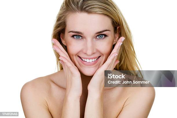 Skincare Concept Stock Photo - Download Image Now - Blond Hair, Laughing, Women