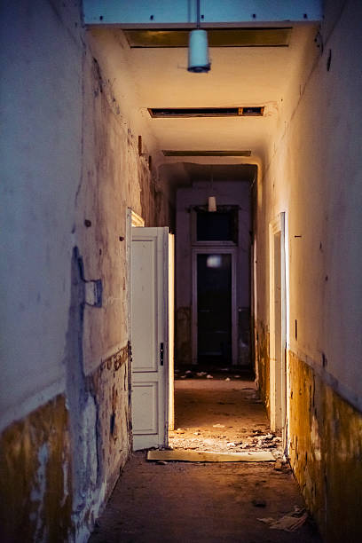istock Dirty old hallway in abandoned European villa 174812471
