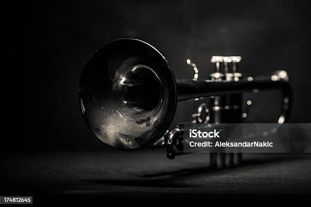 Trumpet Stock Photo - Download Image Now - Black Color, Brass Instrument, Close-up