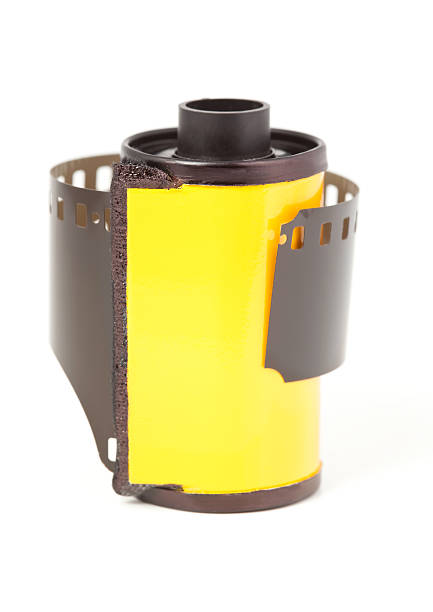 istock Yellow 35mm Film Canister on White 174812739