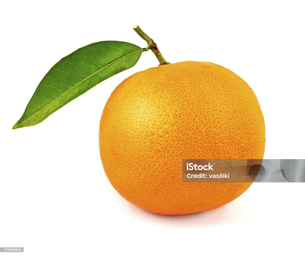 Laranja com folhas - Foto de stock de Alimentação Saudável royalty-free