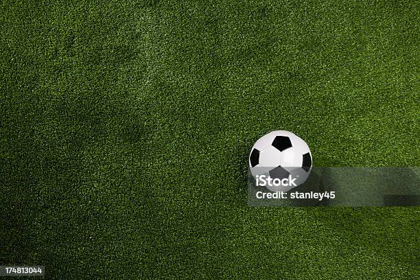 Soccer Ball On Green Grass Background Stock Photo - Download Image Now - Grass, Soccer, Agricultural Field