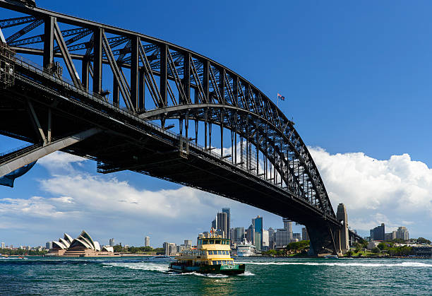 istock Sydney Harbor Bridge and Ferry Boat in Australia 174813866