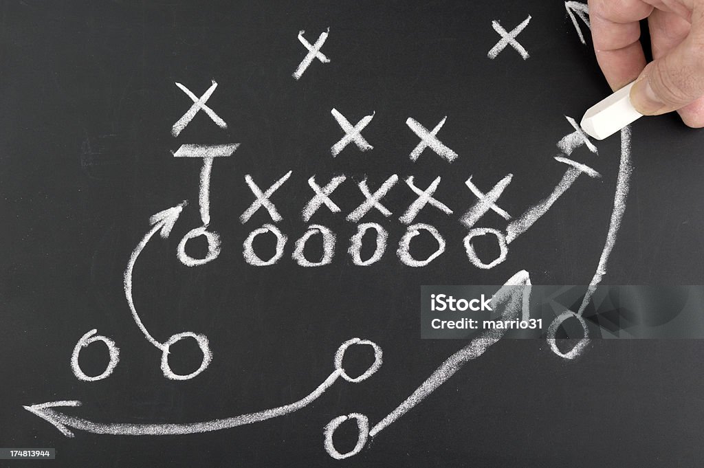 Zeichnung ein Spiel-Strategie - Lizenzfrei Amerikanischer Football Stock-Foto