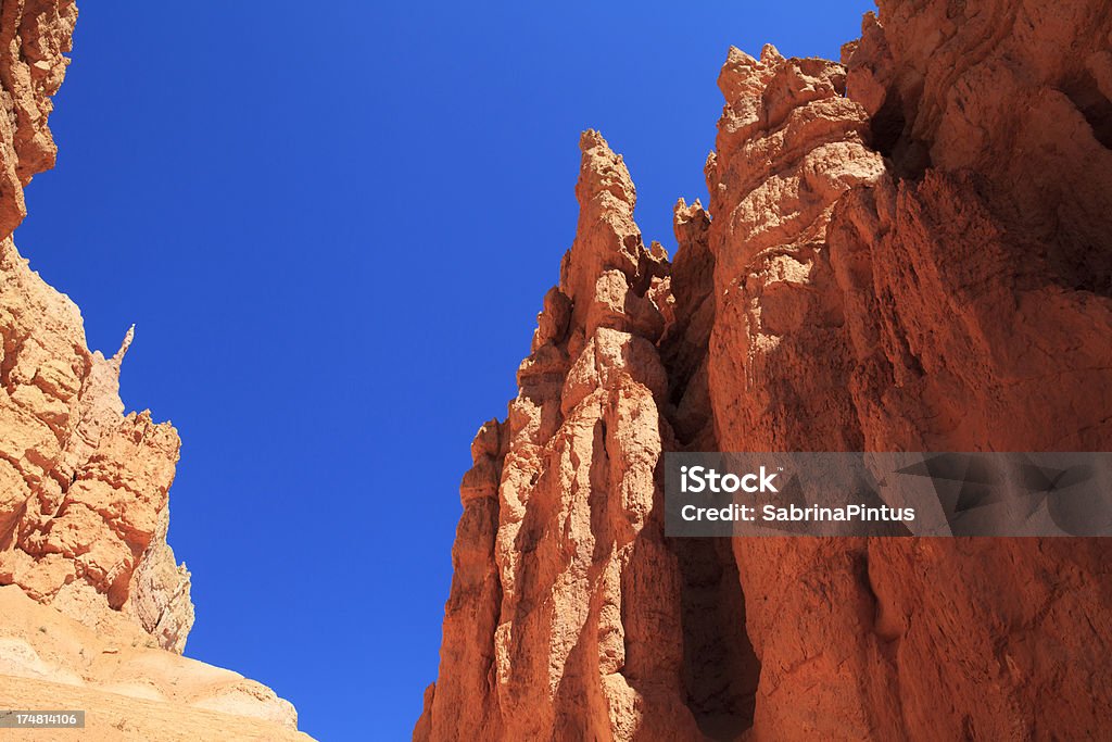 Rochas vermelhas no Parque Nacional de Bryce Canyon. Utah, EUA - Foto de stock de Azul royalty-free