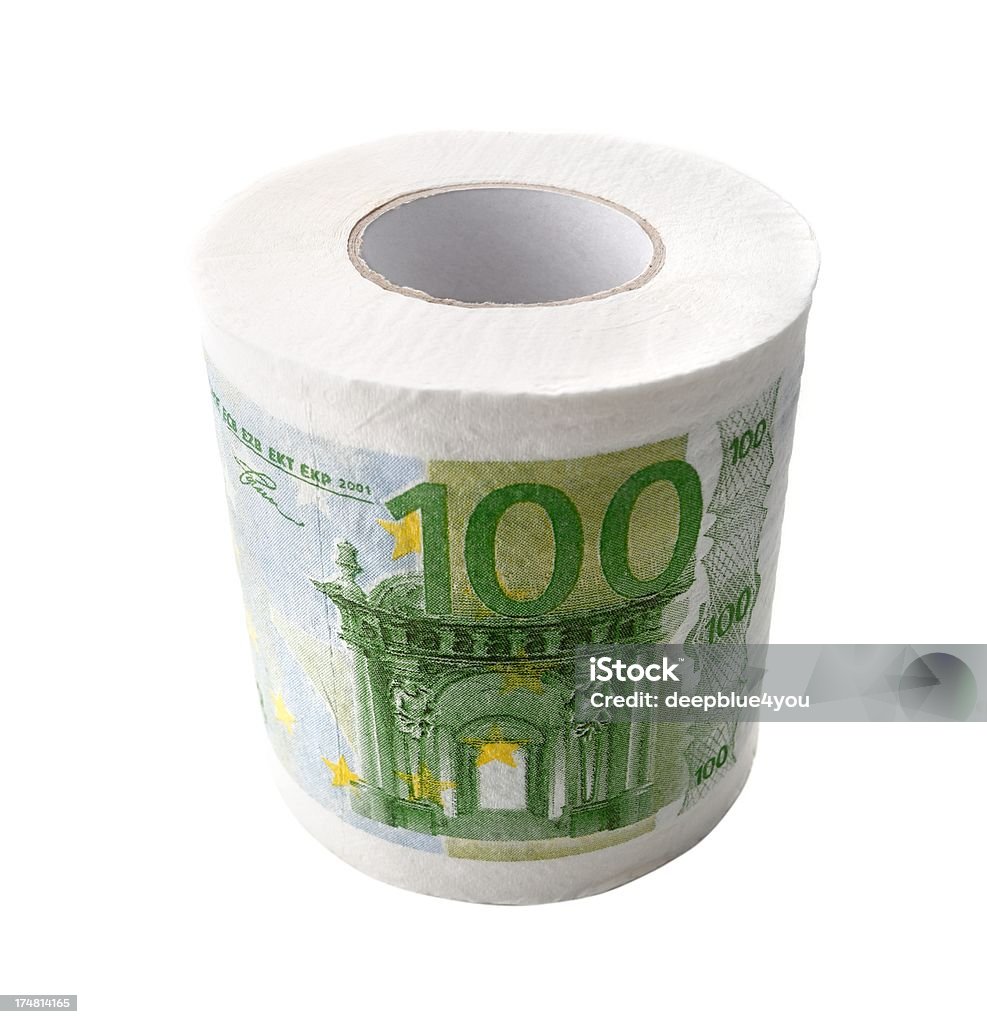Cem Euros toilett papel em branco - Royalty-free Acessório Foto de stock