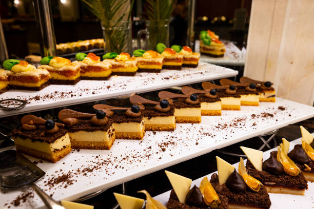 istock variety of sweets including cakes, eclairs and Turkish sweets, arranged beautifully on a table in a luxury all-inclusive hotel. perfect for use in food, travel and luxury related designs 1748149578