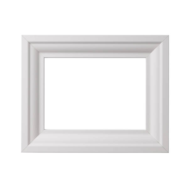 istock White blank picture frame, realistic horizontal picture frame. Empty white picture frame, mockup template isolated on white background. 1748149848