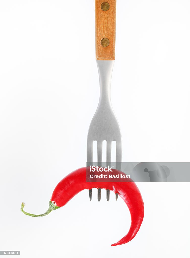 Papryka chili na Widelec - Zbiór zdjęć royalty-free (Bez ludzi)