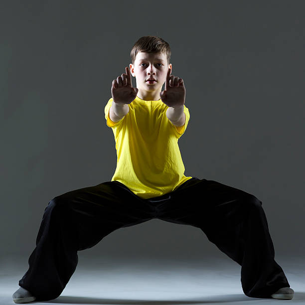 Young Boy in Kung Fu fighting position