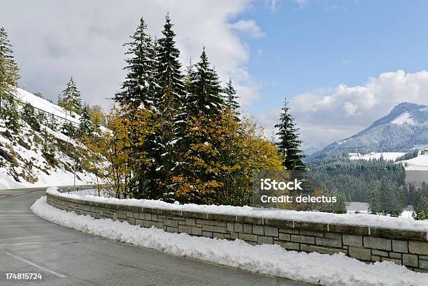 Mountain Road In The Winter Stock Photo - Download Image Now - Bavaria, Country Road, Curve