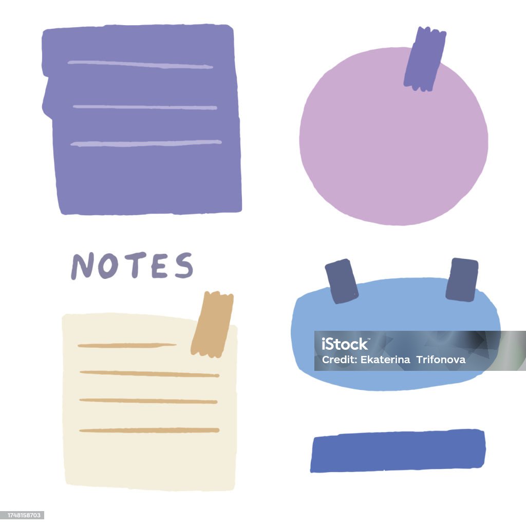 Paper Sticky Notes Memo Messages Notepads And Torn Paper Sheets Stock ...