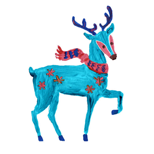 istock Pretty funny cute smiling Santa`s  reindeer with Christmas mood. 1748159260