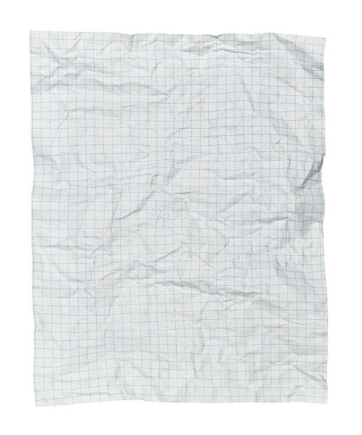 pognieciony puste biały niebieski papier milimetrowy-siatki - graph paper crumpled graph mesh zdjęcia i obrazy z banku zdjęć