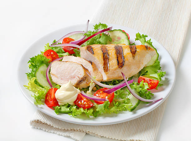 istock grilled chicken breast with vegetable garnish 174816209
