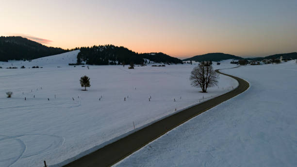 Free Stock Photo of Snow-Covered Winding Road in the Mountains ...