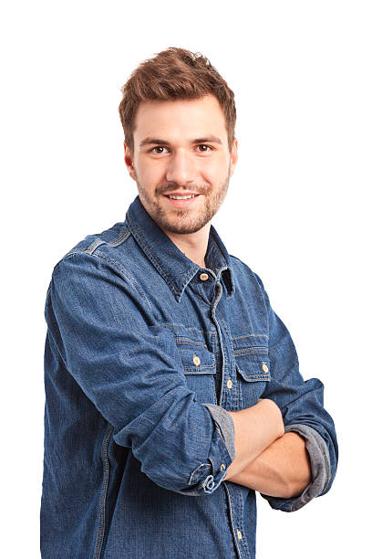 istock young handsome man in jeans shirt 174816574