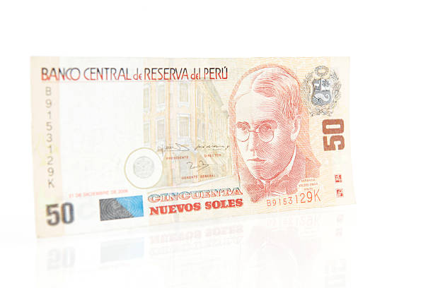 페루 50 누에보솔 참고 - peru currency man made object financial item 뉴스 사진 이미지