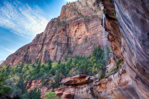 Waterfall, Lower Emerald Pools, Zion National Park, Utah