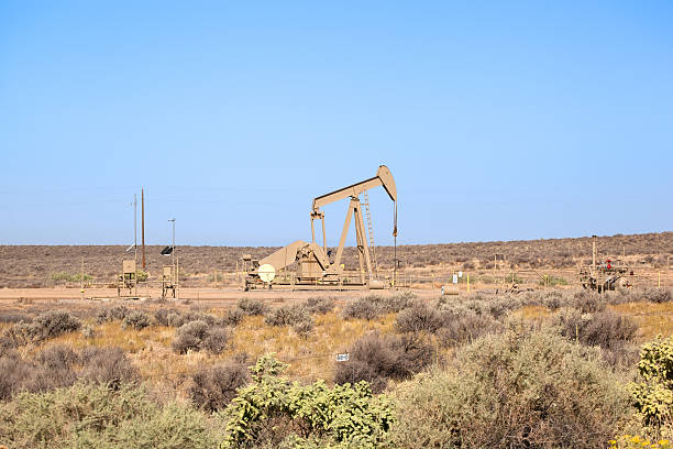 paisaje perforadora petrólera - oil industry industry new mexico oil drill fotografías e imágenes de stock