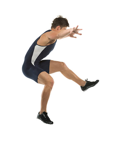istock Male wrestler jumping 174817146