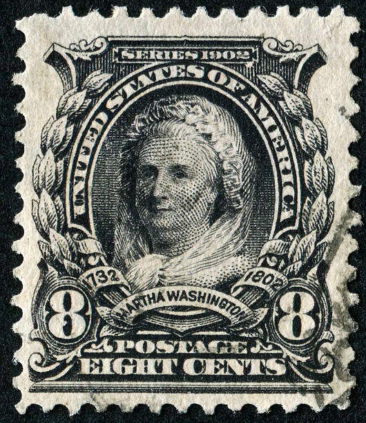 martha washington stamp - president postage stamp profile usa foto e immagini stock