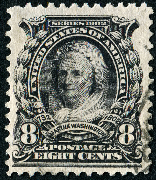 martha washington carimbo - president postage stamp profile usa imagens e fotografias de stock
