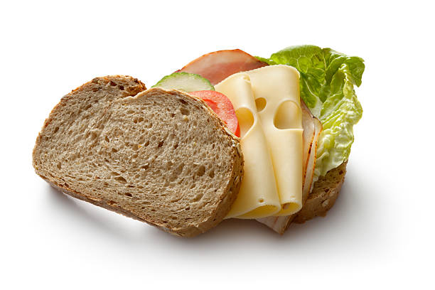 istock Sandwiches: Ham and Cheese Sandwich Isolated on White Background 174817259