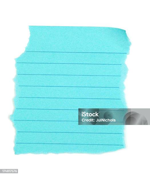 Papel Rasgado Isolado Azul - Fotografias de stock e mais imagens de Azul - Azul, Branco, Caderno de notas