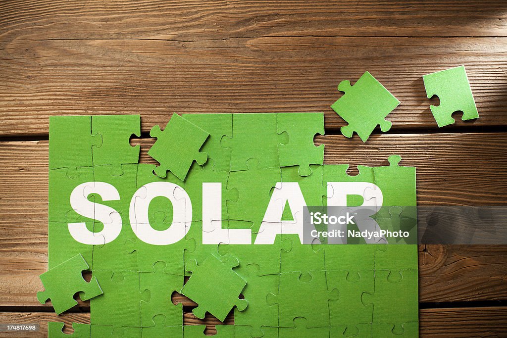 Jigsaw Puzzle-Solar - Foto stock royalty-free di Parola