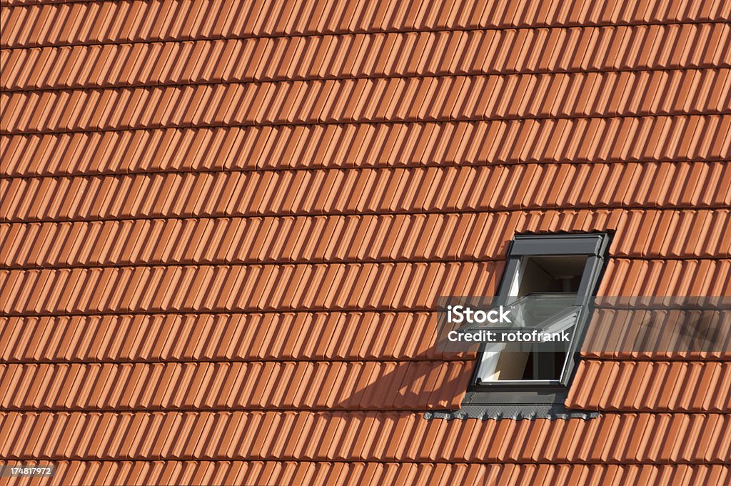 Roof with window, rooftiles "Roof with window, rooftiles, skylight" Rooftop Stock Photo