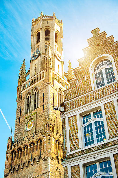 belfry tower, brugia, belgia - belfried zdjęcia i obrazy z banku zdjęć