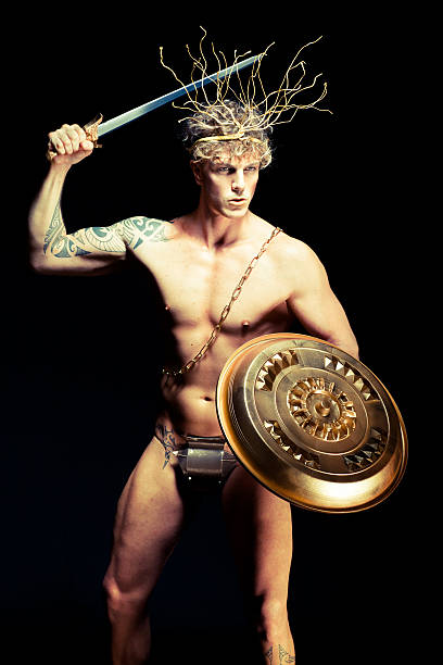 gladiador - sensuality men greek god greek culture imagens e fotografias de stock