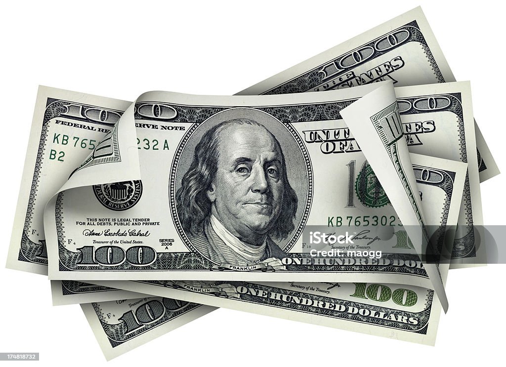 Banconote da cento dollari - Foto stock royalty-free di Banconota da 100 dollari statunitensi