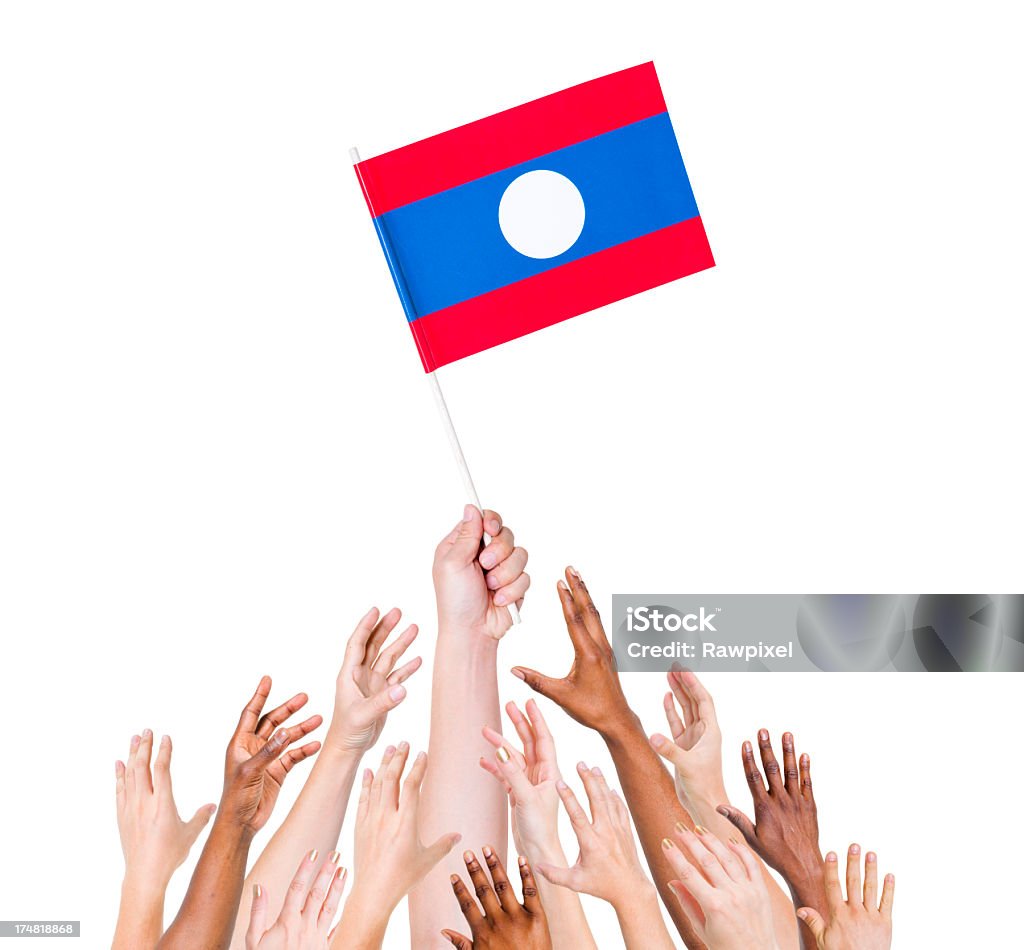 Лаос флаг - Стоковые фото Association of Southeast Asian Nations роялти-фри