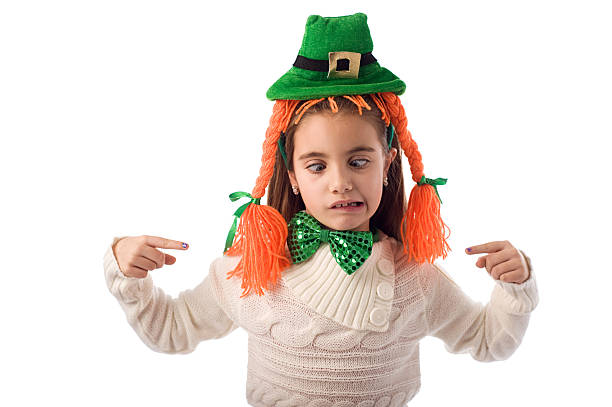 Cross eyed leprechaun stock photo