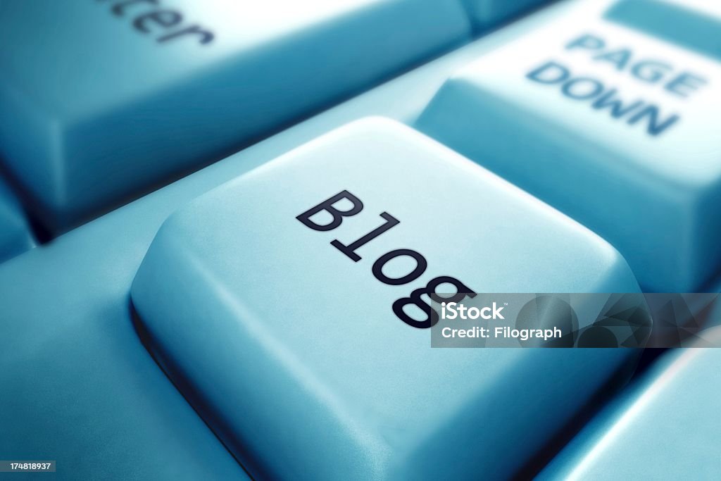 Blog button on keyboard blog  button on a computer keyboard. 3d render Blogging Stock Photo