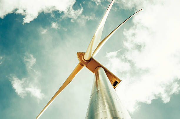 istock Wind turbine with green sky 174819003