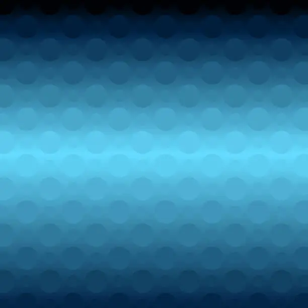 Vector illustration of Vertical gradient of under water colors creating a horizontal bright band, with an overlay of a grid of alternating two sizes of dots