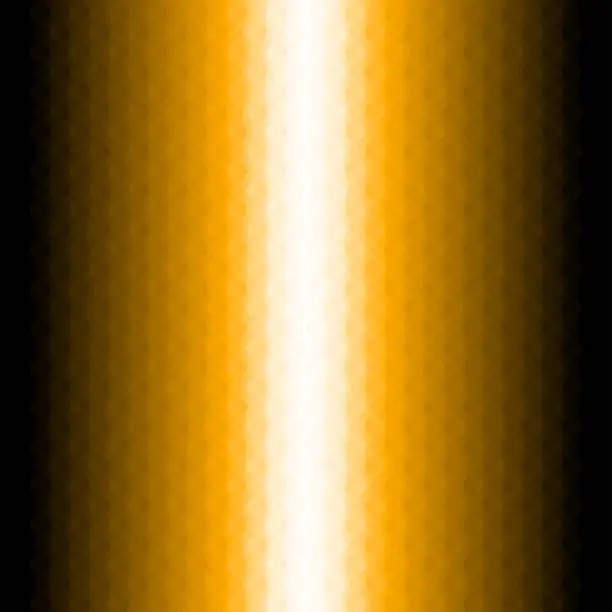 Vector illustration of Vertical bright band on a golden orange background, with an overlay of a grid of alternating size of circles